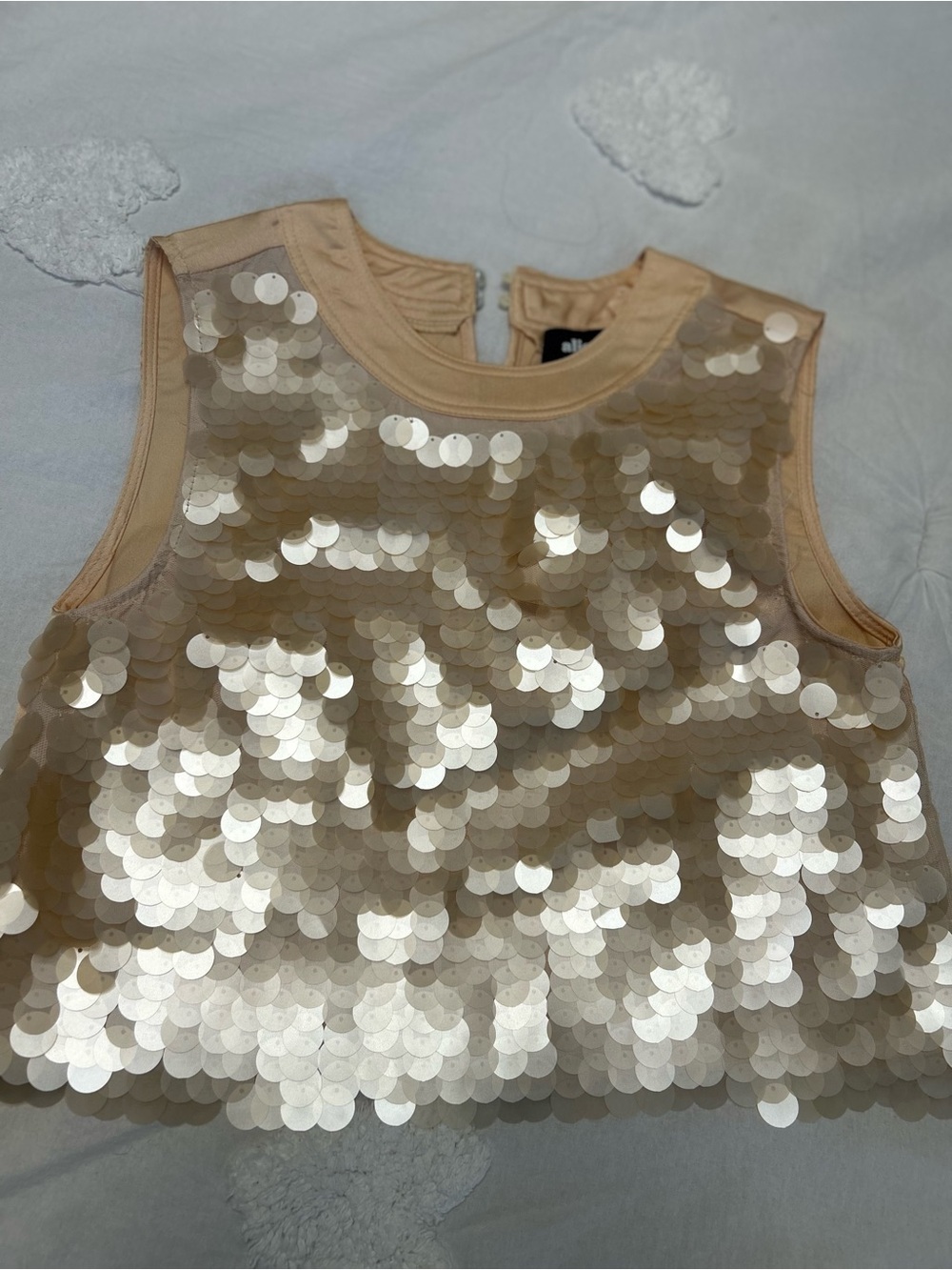Alice Blue Gold Sequin Tank Top